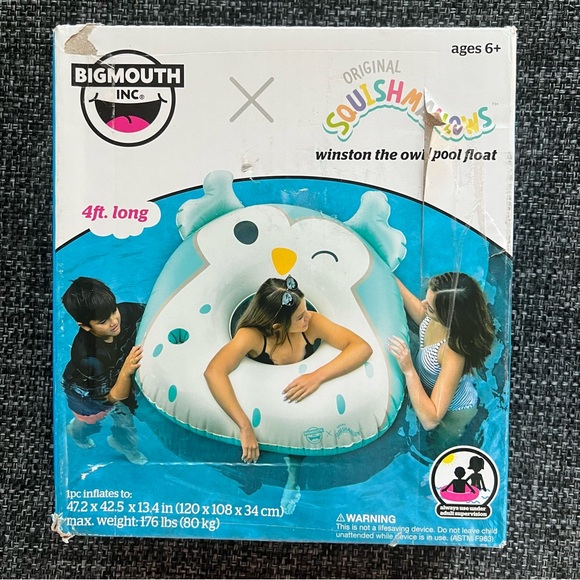 NIB Bigmouth x Squishmallows Winston the Owl Pool Float - Picture 1 of 4